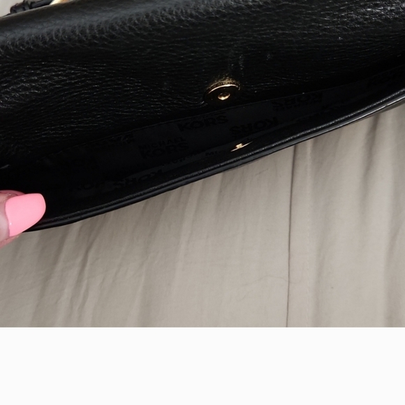 Michael Kors Black Pebbled Leather Double Chain Strap Bag - Picture 5 of 6